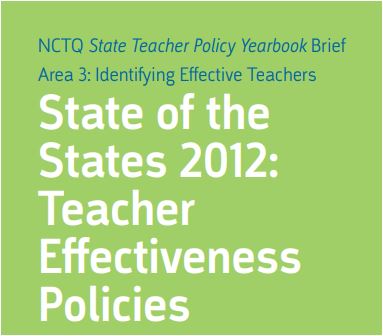 2012年各州:教师效能政策-领域3:识别有效教师;国家教师政策年鉴简介