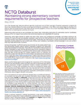 NCTQ数据库:对未来的教师保持严格的初级内容要求
