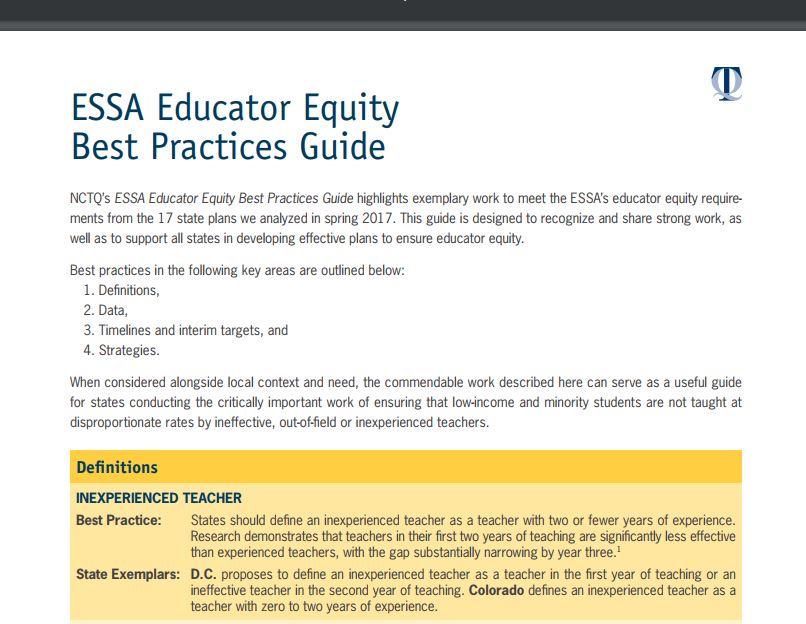 2017年春季ESSA教育公平最佳实践指南